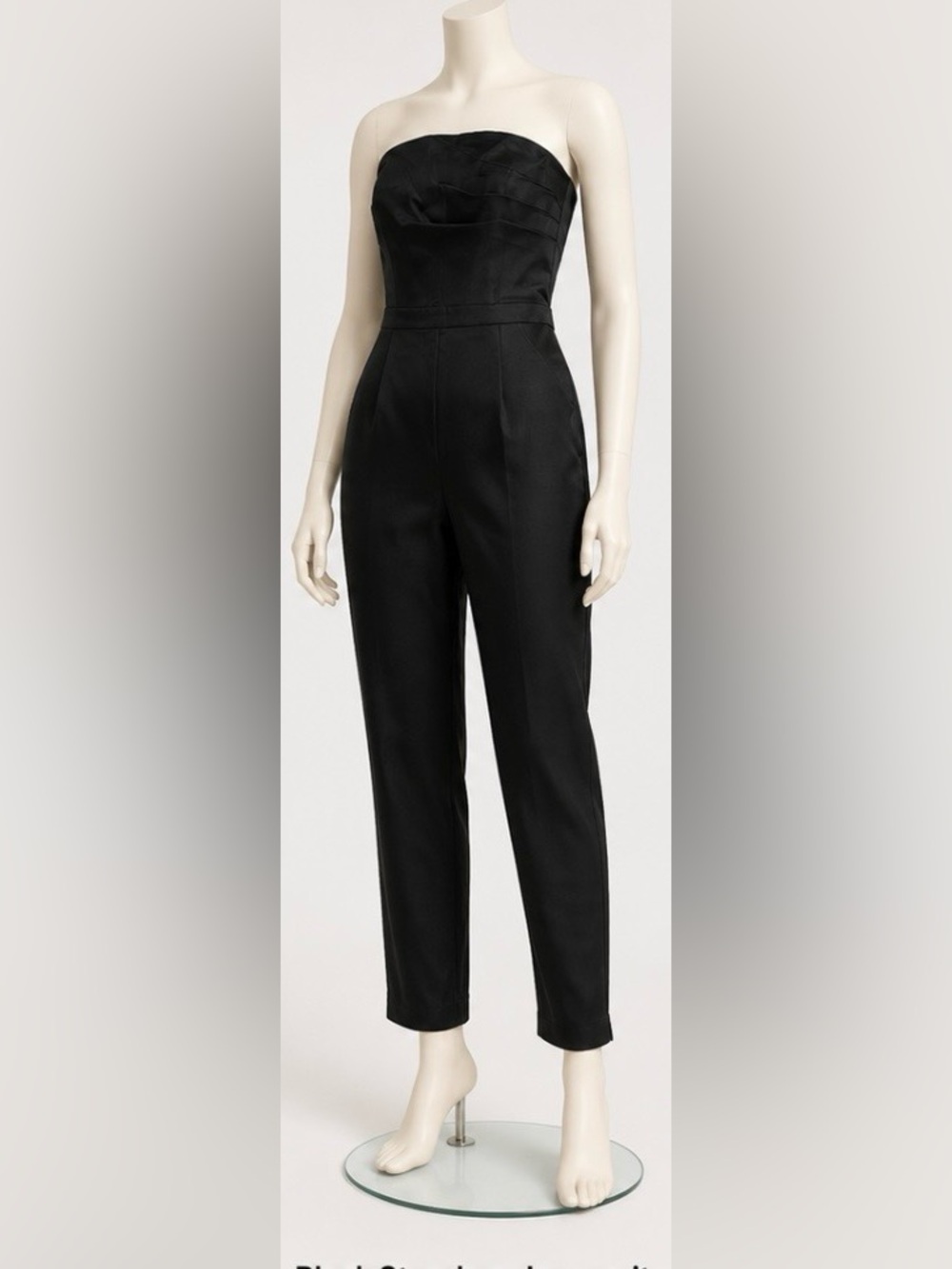 Silence + Noise Black Dress Tuxedo Pants Strapless Jumpsuit New sz 8